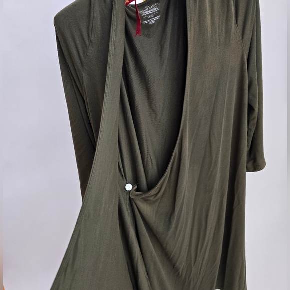 Caden Lane Bamboo Deep Green Maternity Nursing Robe Medium Large XL - Picture 4 of 6